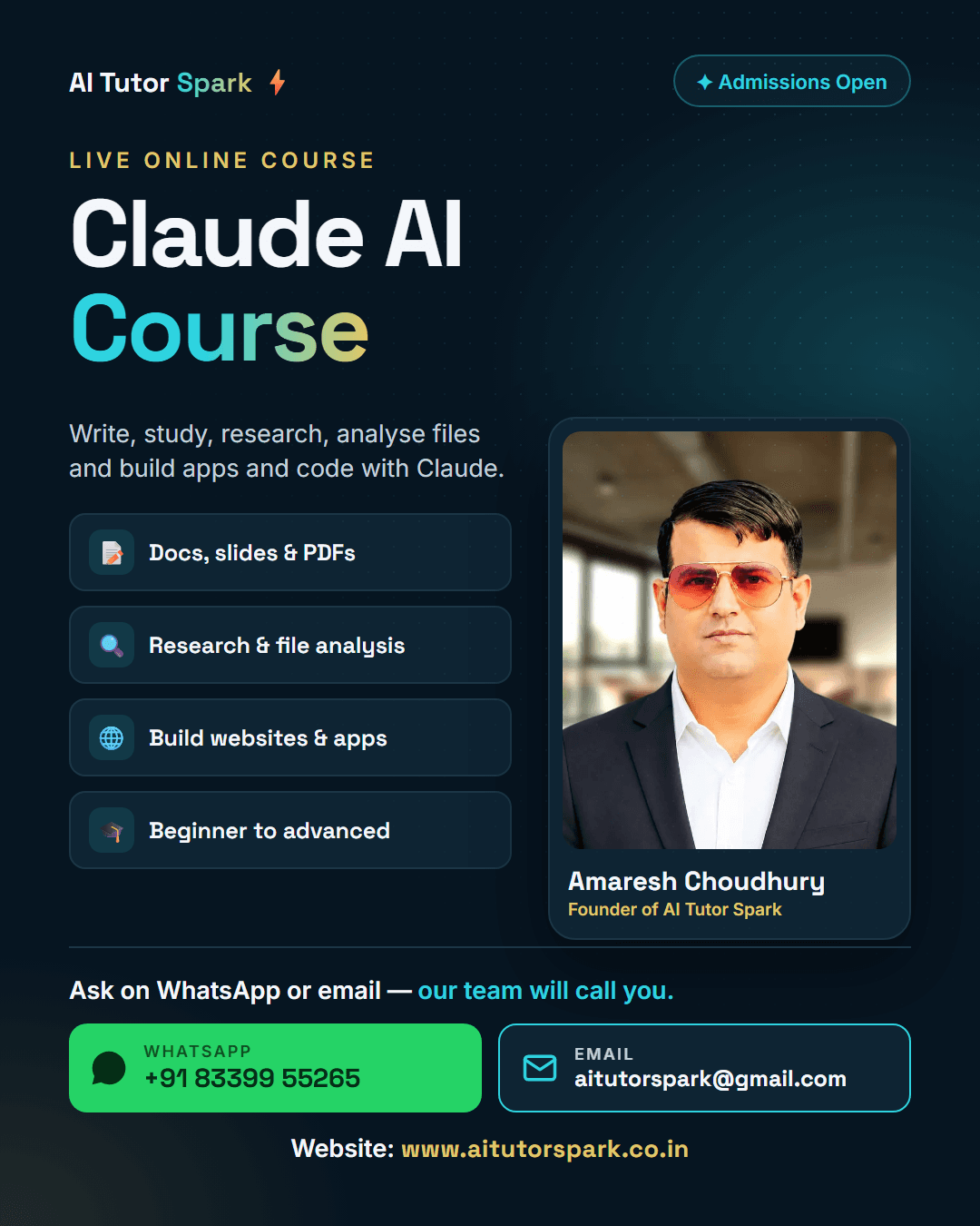 Claude AI course with Amaresh Choudhury