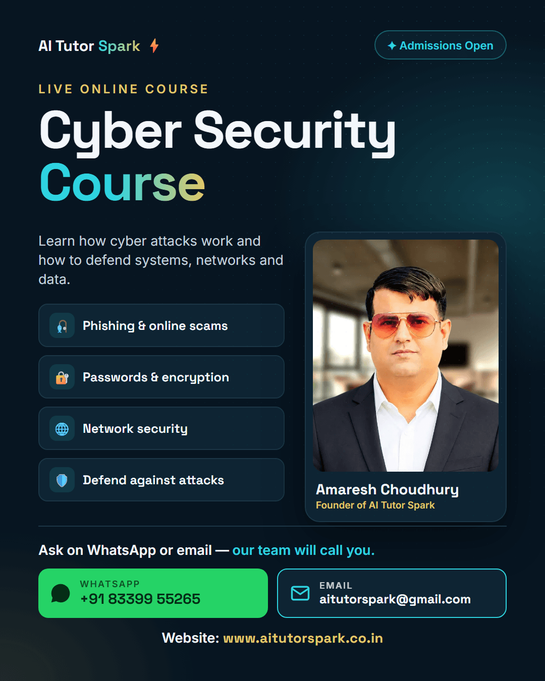 Cyber Security course with Amaresh Choudhury
