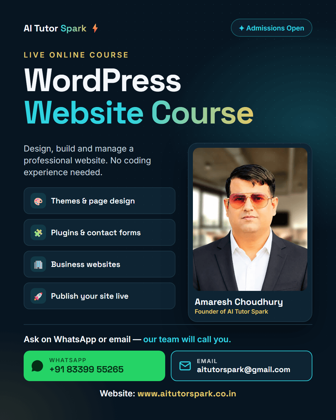 WordPress Website course with Amaresh Choudhury